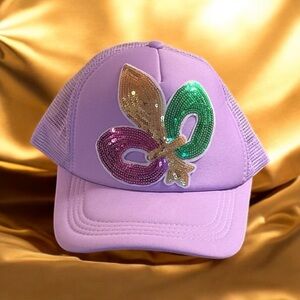 Lavender Mardi Gras Baseball Hat